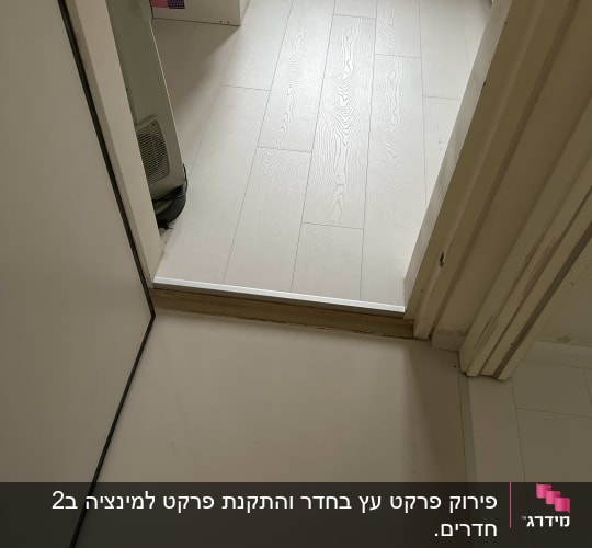 רצפת פרקט עץ בהירה בחדר פנימי
